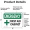 Signmission First Aid Cabinet With Symbol, 7 in W x Rectangle, Vinyl Decal OS-2PACK-EM-D-57-L-10368 - alternate 5